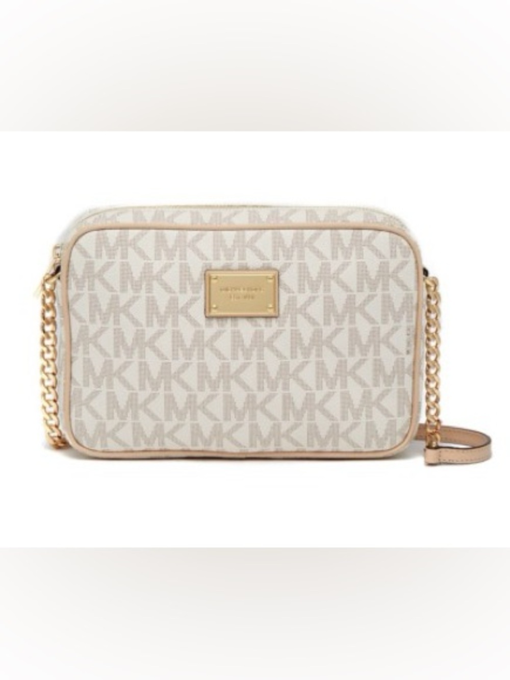 Michael Kors Jet Set vanilla monogram camera bag‎ crossbody